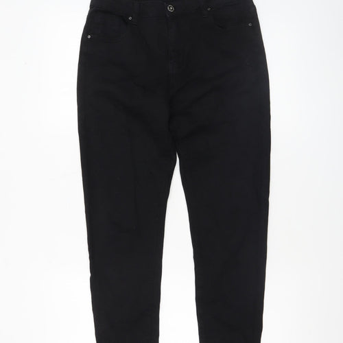 Monday Women’s Black Beaded Hem Bow Skinny Jeggings L