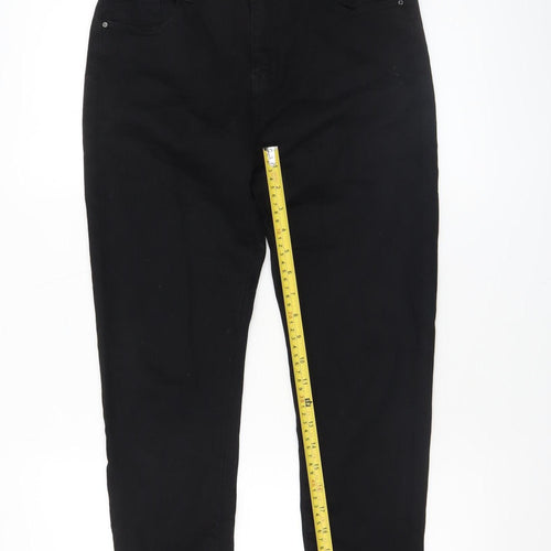Monday Women’s Black Beaded Hem Bow Skinny Jeggings L