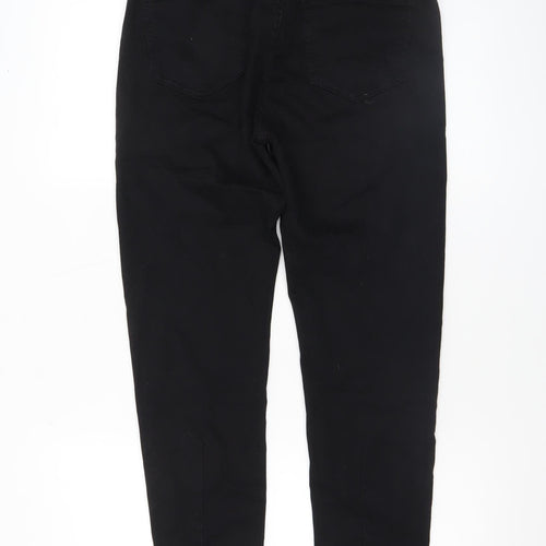 Monday Women’s Black Beaded Hem Bow Skinny Jeggings L