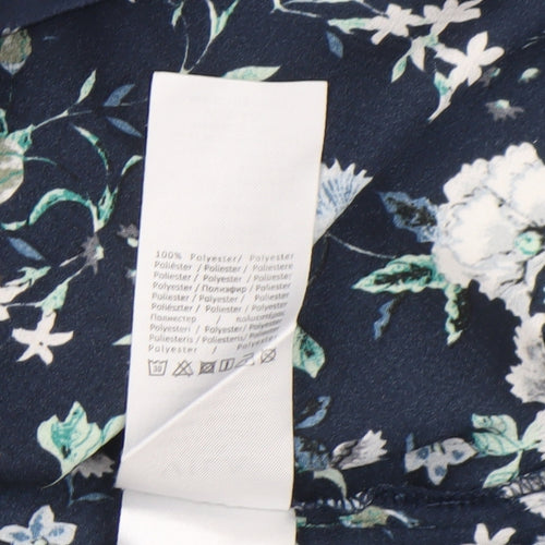 Vila Womens Blue Floral Satin Camisole Blouse Top XL