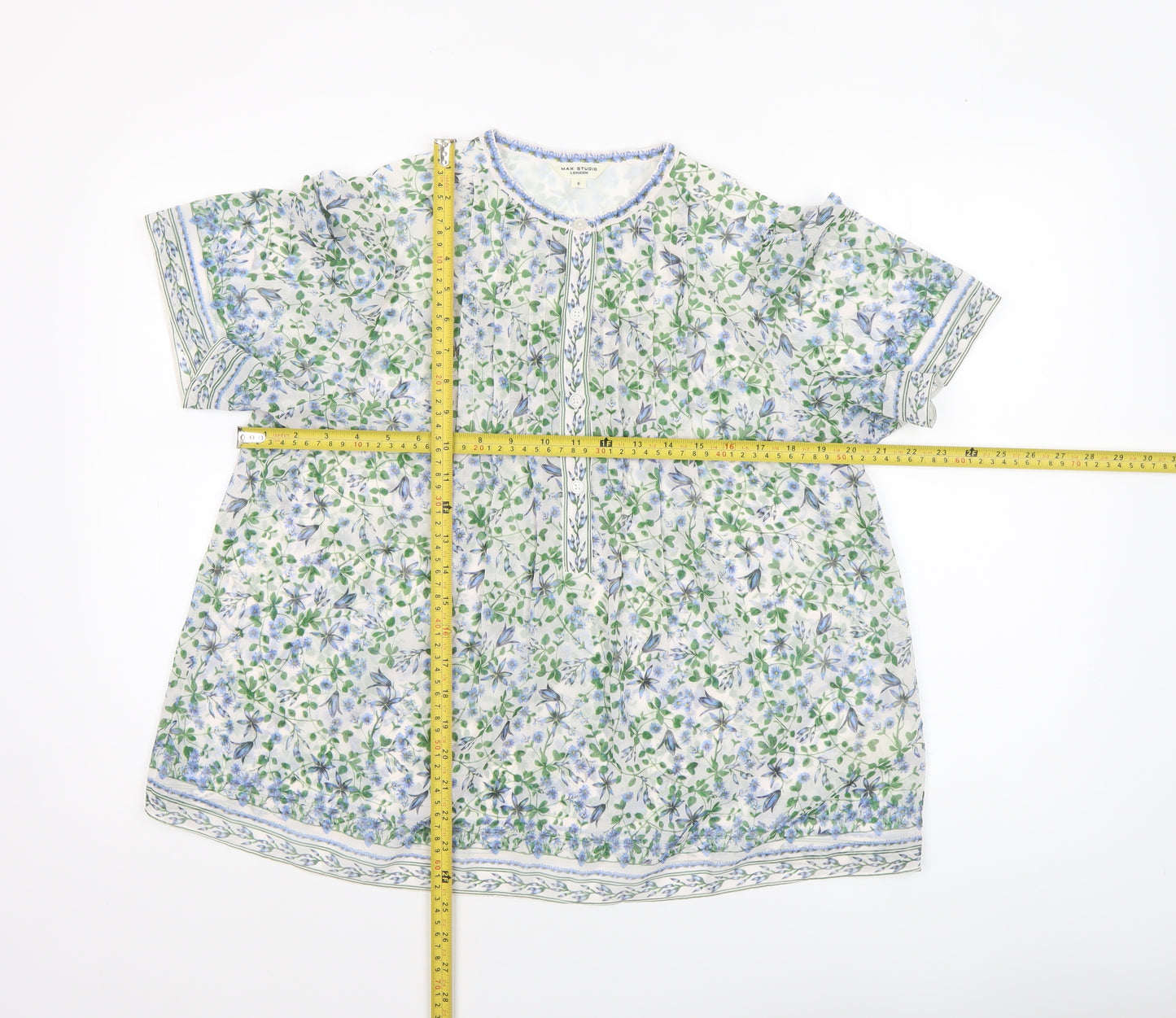 Max Studio London Women's Multicoloured Floral Tunic Blouse Size S