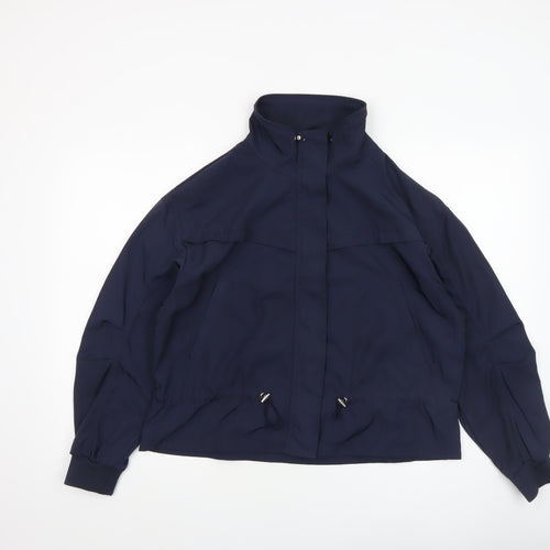Stradivarius Women Blue Size 14 Windbreaker Jacket with Zip Pockets