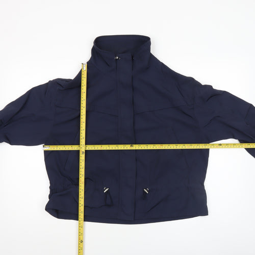 Stradivarius Women Blue Size 14 Windbreaker Jacket with Zip Pockets