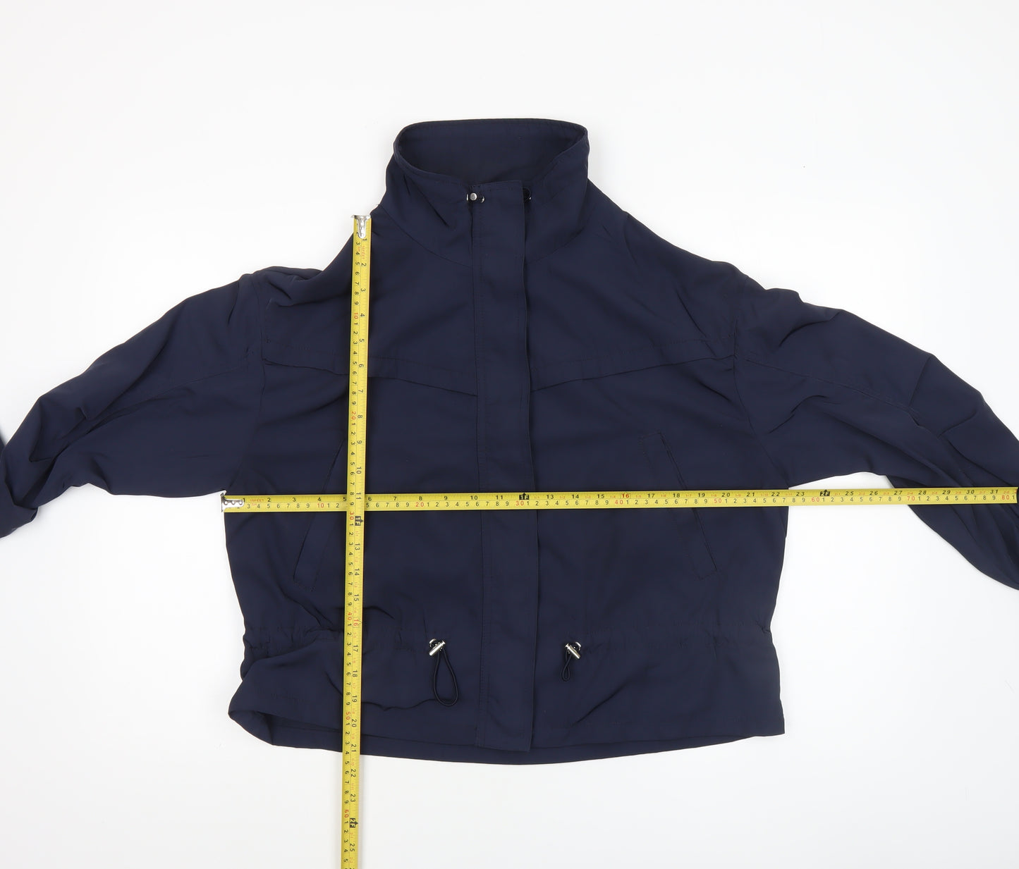 Stradivarius Women Blue Size 14 Windbreaker Jacket with Zip Pockets