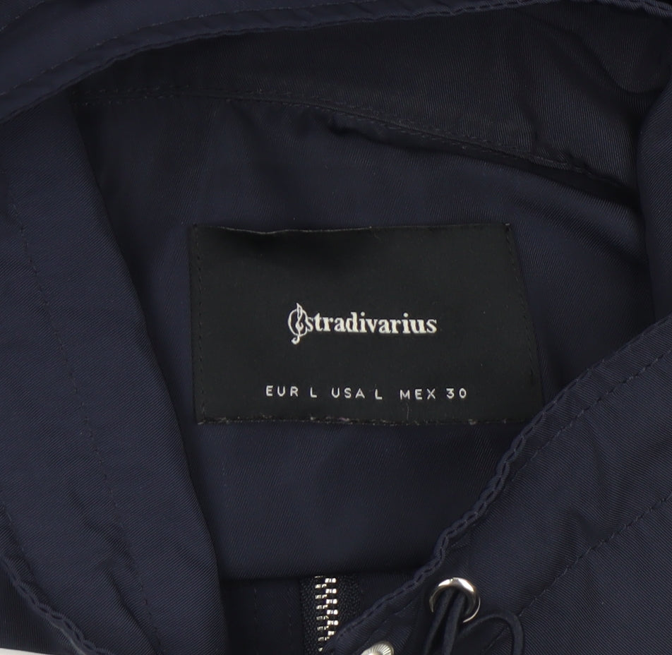 Stradivarius Women Blue Size 14 Windbreaker Jacket with Zip Pockets