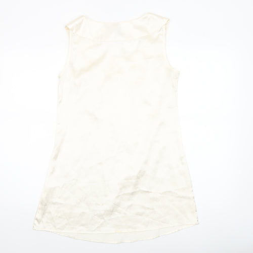 ONLY Women Ivory Sleeveless Satin Tank Top Size M