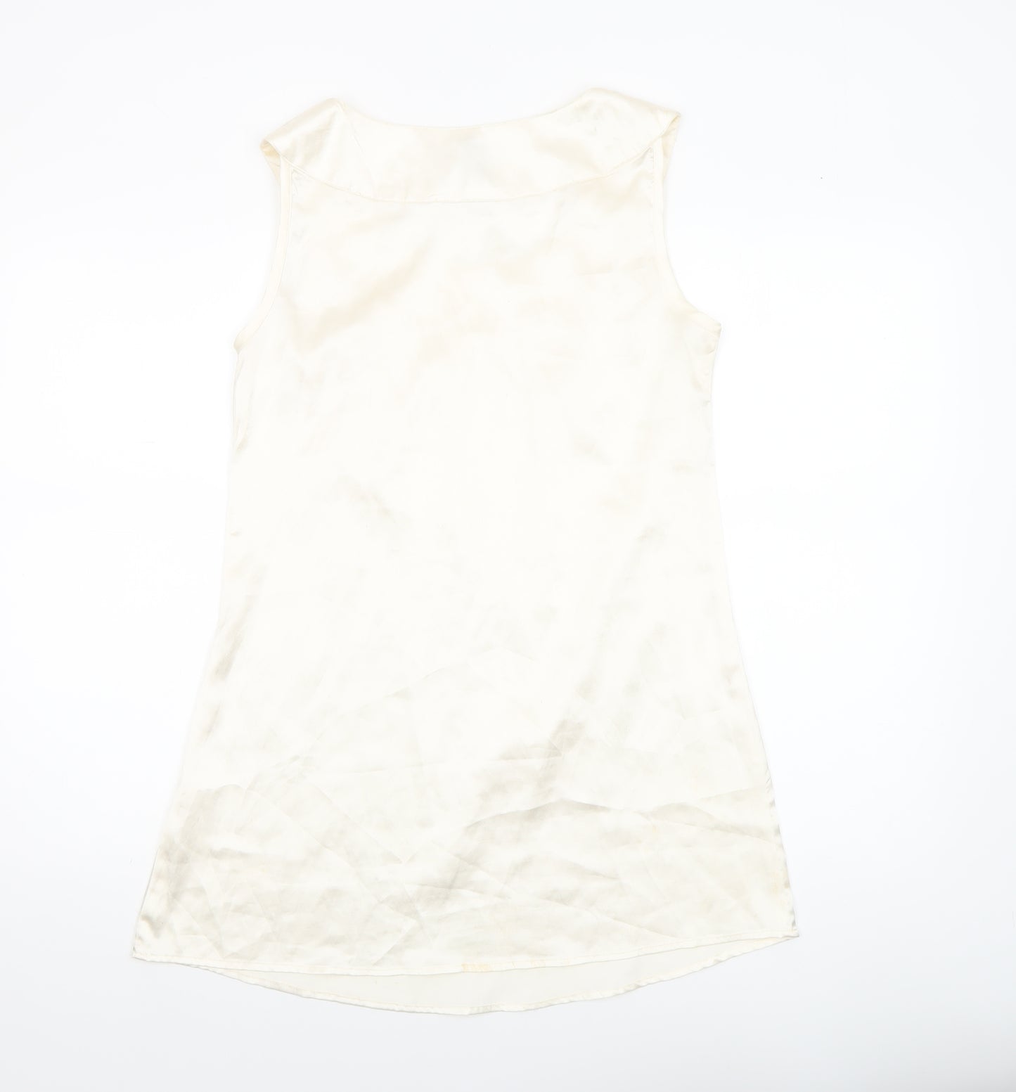 ONLY Women Ivory Sleeveless Satin Tank Top Size M