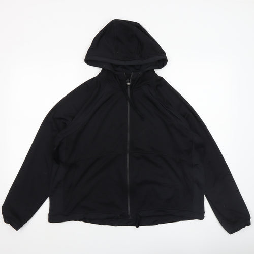 Marks and Spencer Womens Black Full Zip Hooded Sweatshirt UK 12