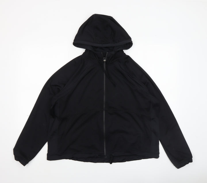 Marks and Spencer Womens Black Full Zip Hooded Sweatshirt UK 12