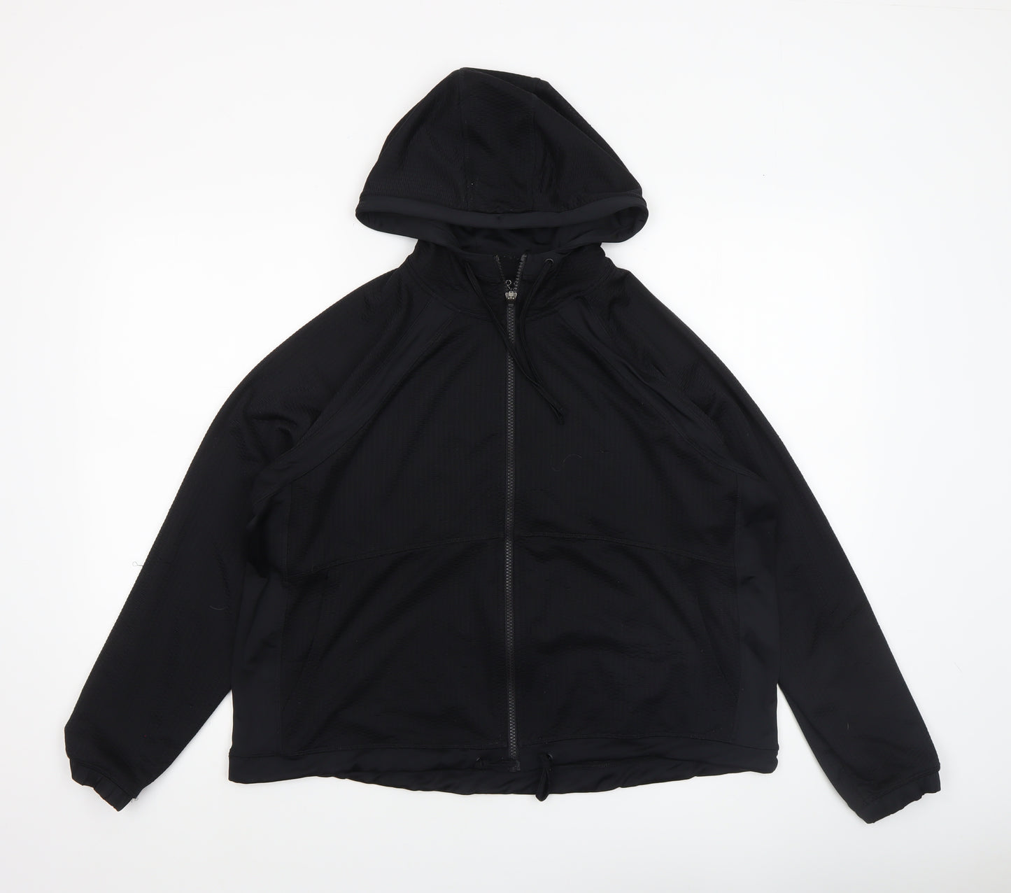 Marks and Spencer Womens Black Full Zip Hooded Sweatshirt UK 12