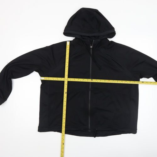 Marks and Spencer Womens Black Full Zip Hooded Sweatshirt UK 12