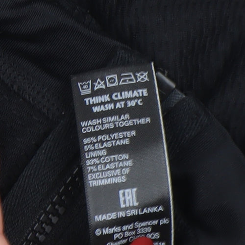 Marks and Spencer Womens Black Full Zip Hooded Sweatshirt UK 12