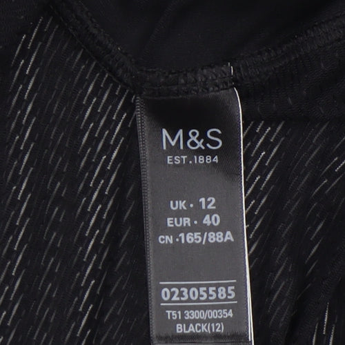 Marks and Spencer Womens Black Full Zip Hooded Sweatshirt UK 12
