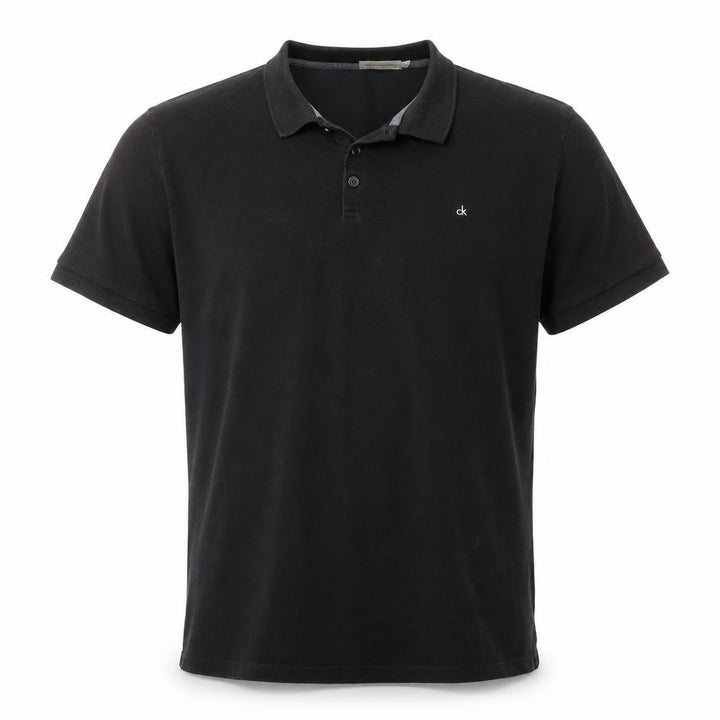 Calvin Klein Men's Black 2XL Polo Shirt Classic Logo Cotton