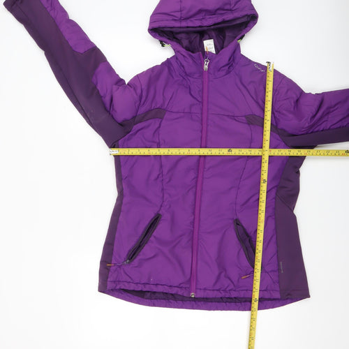 Quechua Womens Purple Hooded Puffer Jacket Size M Winter Outdoor Coat