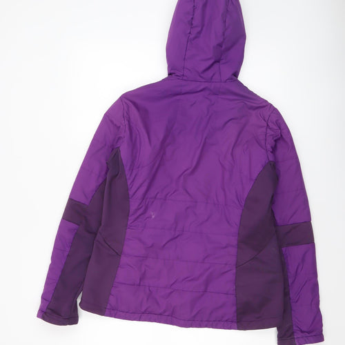 Quechua Womens Purple Hooded Puffer Jacket Size M Winter Outdoor Coat