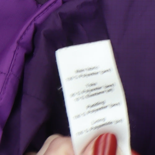 Quechua Womens Purple Hooded Puffer Jacket Size M Winter Outdoor Coat