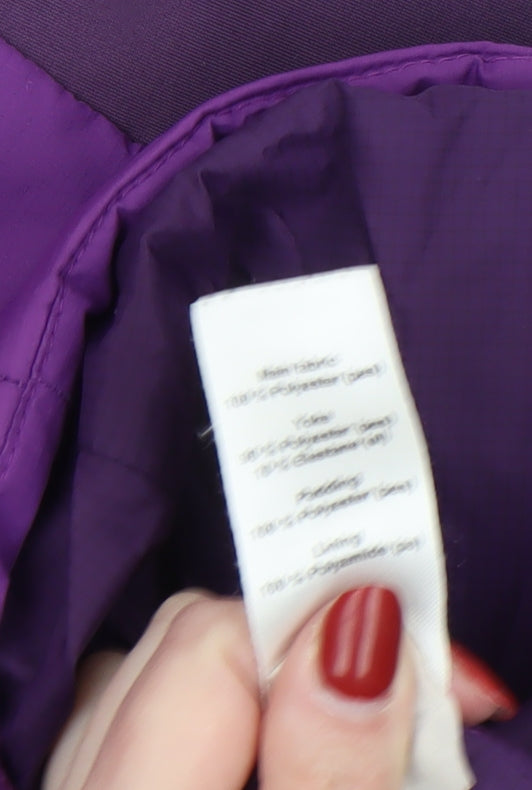 Quechua Womens Purple Hooded Puffer Jacket Size M Winter Outdoor Coat