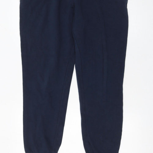 New Look Men Navy Blue L Sweatpants Cotton Blend Joggers