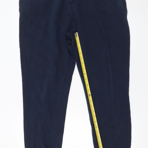 New Look Men Navy Blue L Sweatpants Cotton Blend Joggers