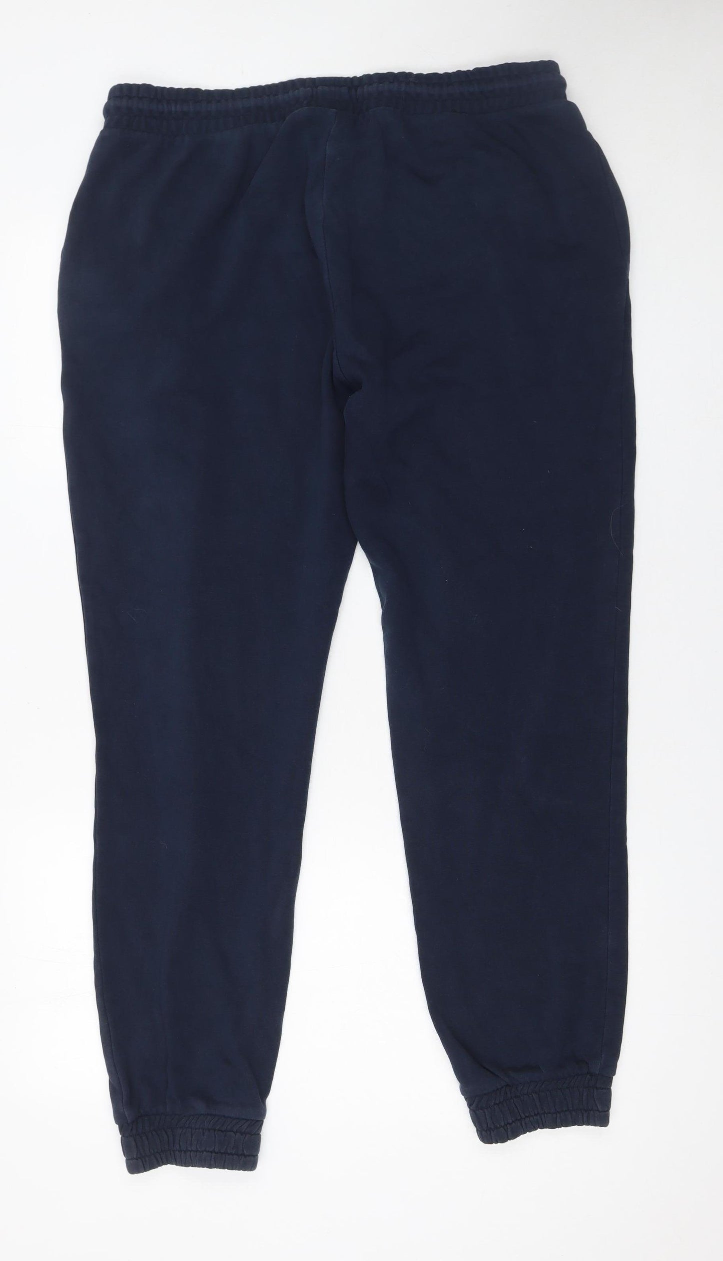 New Look Men Navy Blue L Sweatpants Cotton Blend Joggers