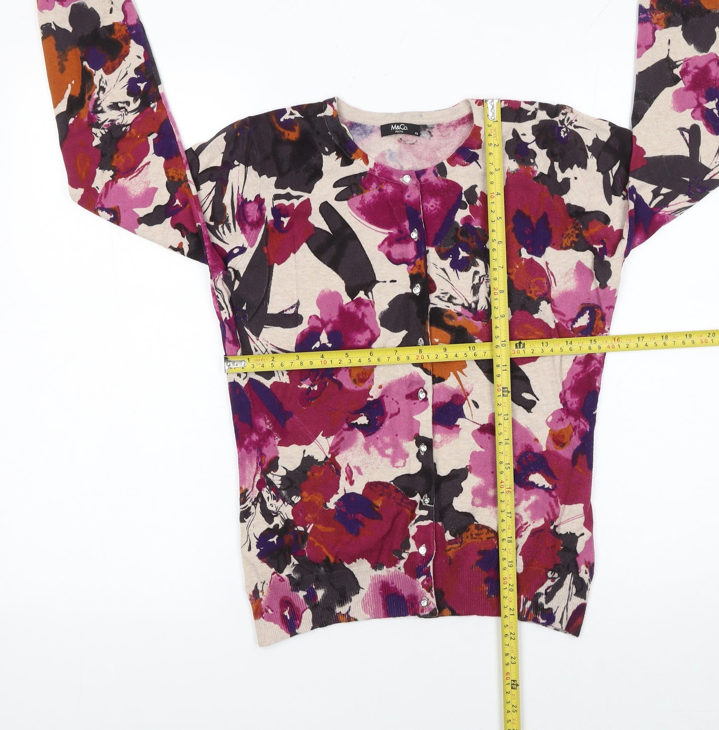 M&Co Women’s Multicoloured Floral Cardigan XS Petite
