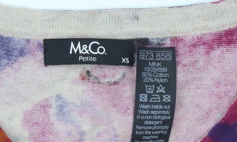 M&Co Women’s Multicoloured Floral Cardigan XS Petite