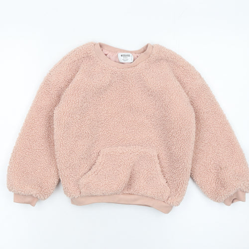 Missguided Girls Pink Fleece Pullover Sweatshirt 6-7 Years