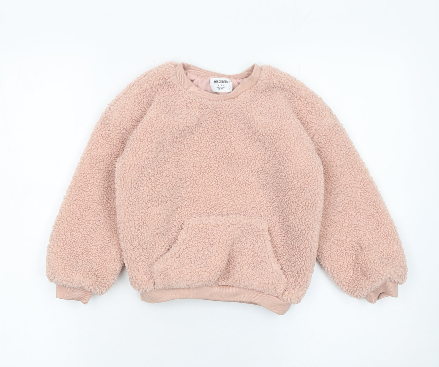 Missguided Girls Pink Fleece Pullover Sweatshirt 6-7 Years