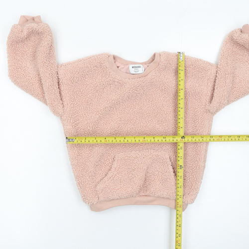 Missguided Girls Pink Fleece Pullover Sweatshirt 6-7 Years