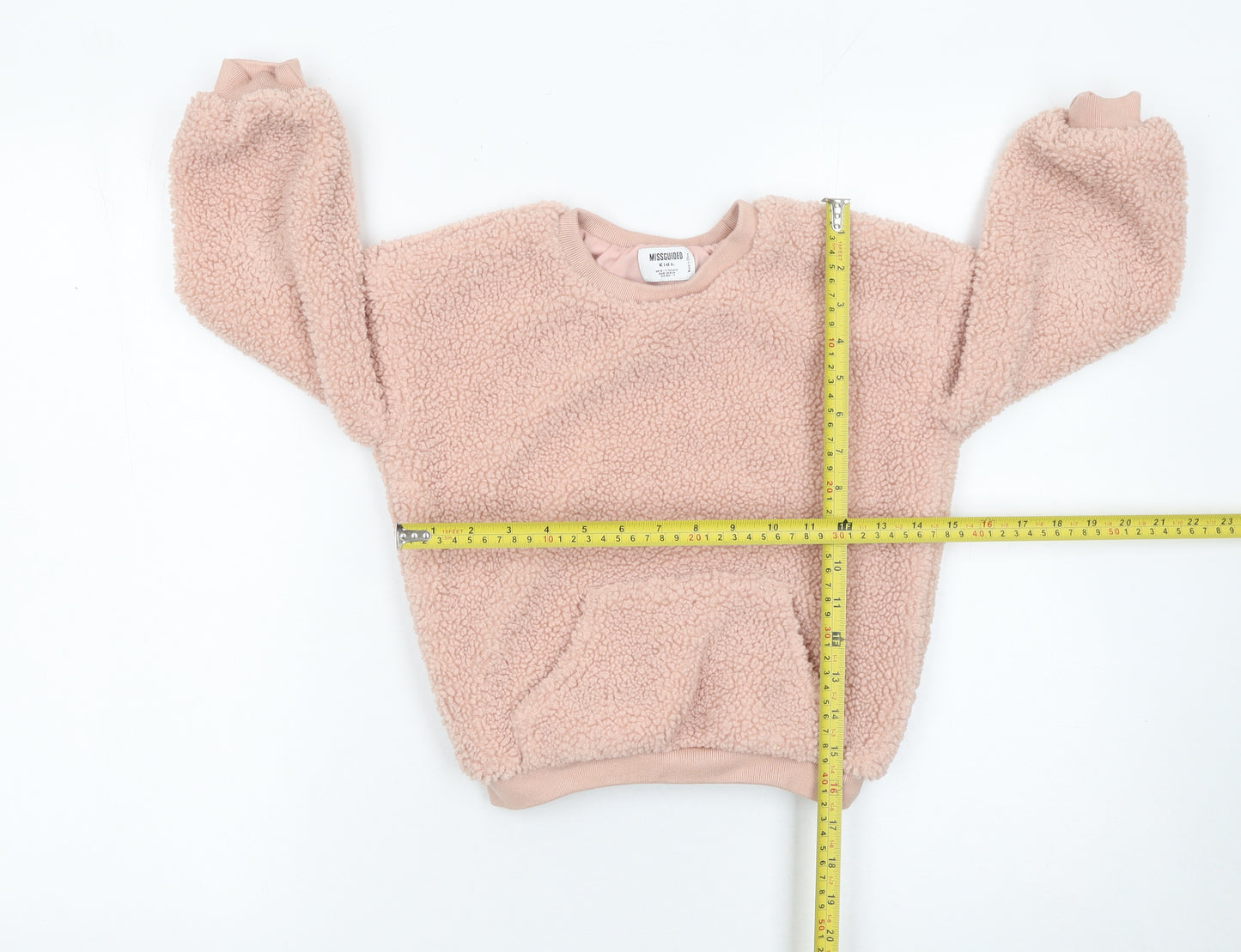 Missguided Girls Pink Fleece Pullover Sweatshirt 6-7 Years