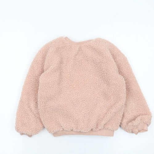 Missguided Girls Pink Fleece Pullover Sweatshirt 6-7 Years