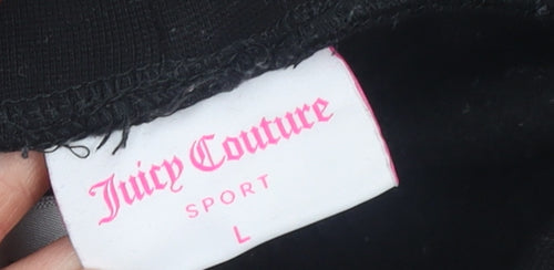 Juicy Couture Womens Black Jogger Sweatpants L Logo Sport Style