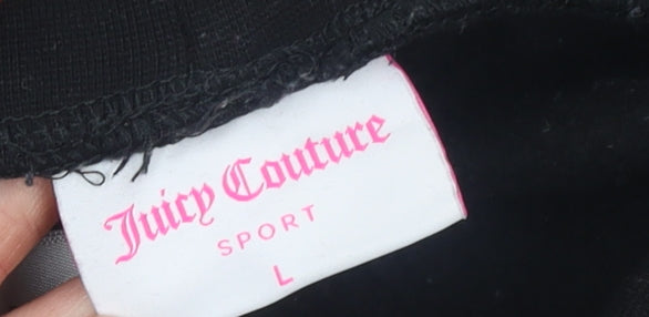 Juicy Couture Womens Black Jogger Sweatpants L Logo Sport Style