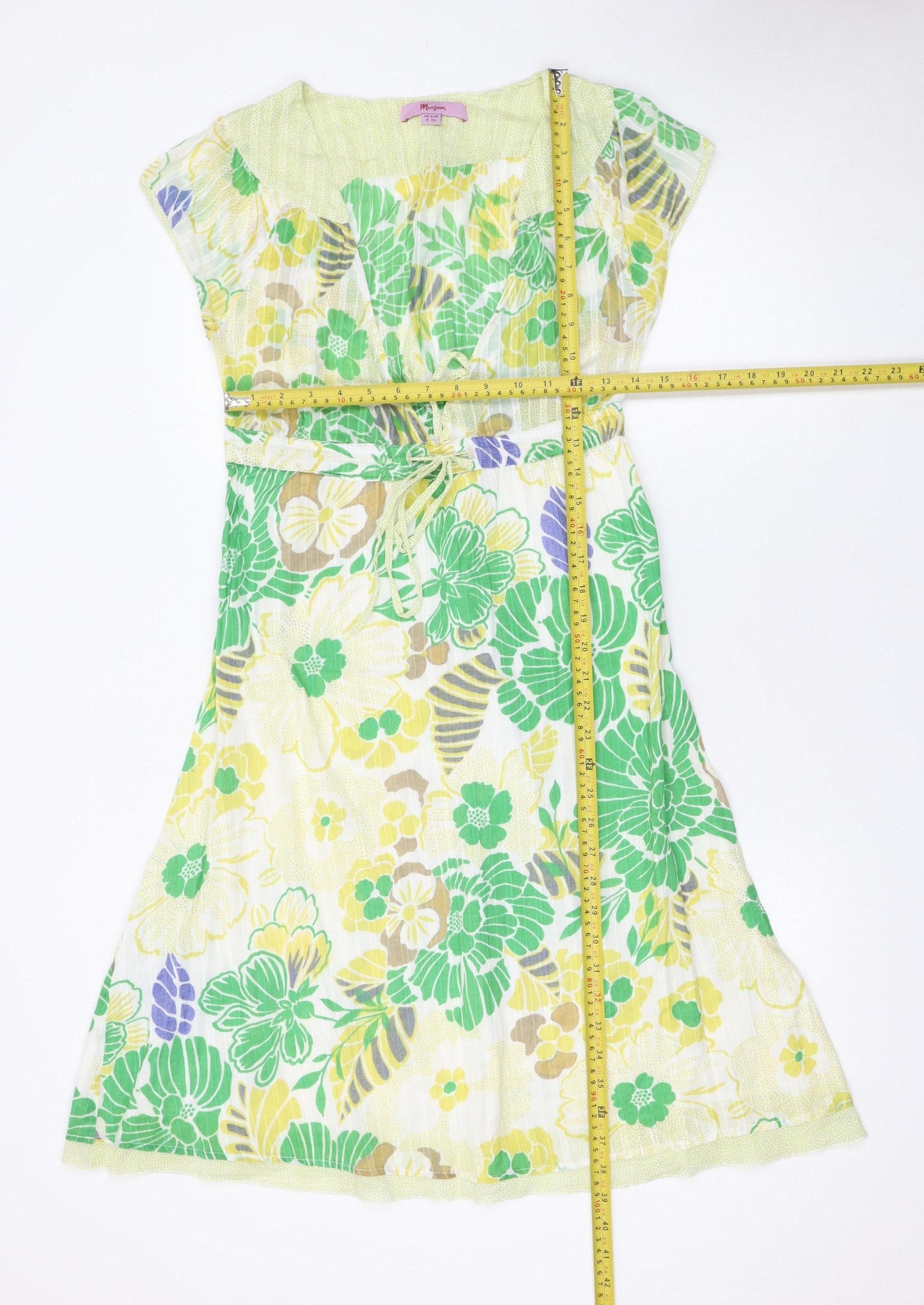 Monsoon Women’s Multicoloured Floral A-Line Cotton Knee Length Dress UK 8