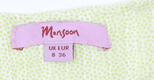 Monsoon Women’s Multicoloured Floral A-Line Cotton Knee Length Dress UK 8