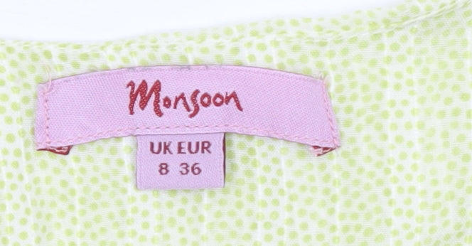 Monsoon Women’s Multicoloured Floral A-Line Cotton Knee Length Dress UK 8