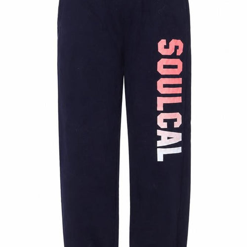 SoulCal & Co Girls Blue Jogger Trousers 13-14 Years 100% Cotton Casual Pants