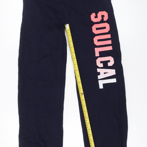 SoulCal & Co Girls Blue Jogger Trousers 13-14 Years 100% Cotton Casual Pants