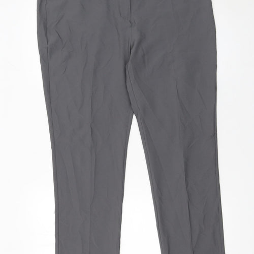 Adidas Womens Grey Size 18 Straight Slim Stretch Trousers