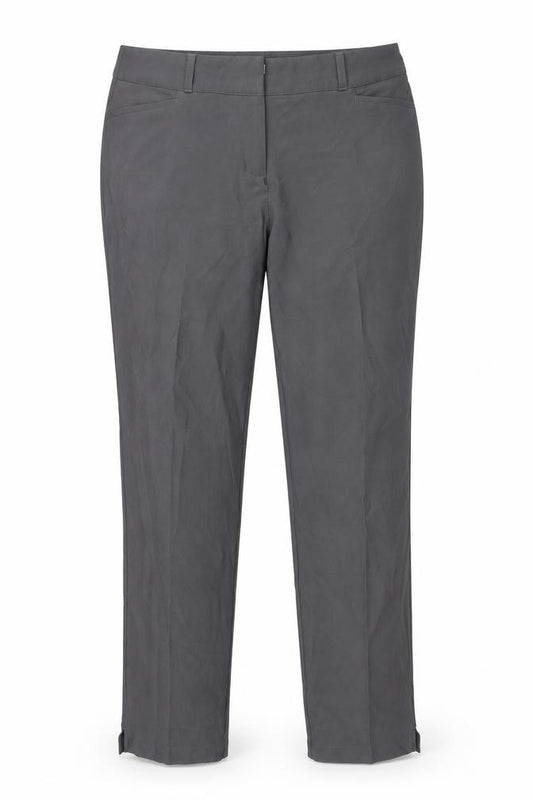 Front view of Adidas women’s grey, size UK 18, straight slim stretch trousers