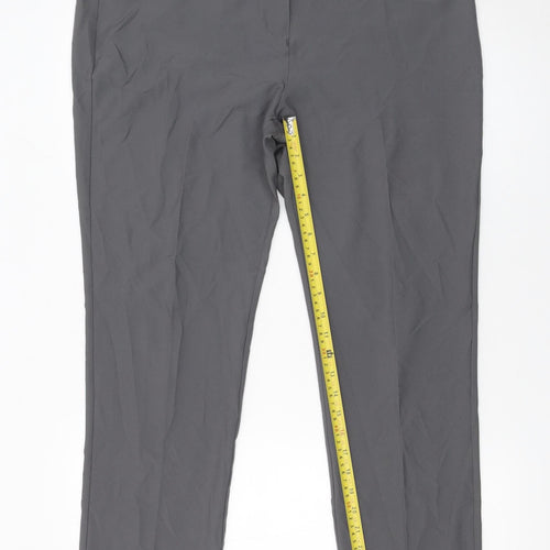 Adidas Womens Grey Size 18 Straight Slim Stretch Trousers
