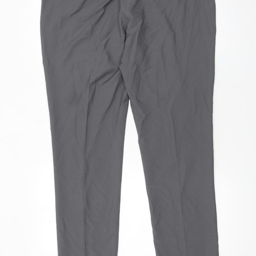 Adidas Womens Grey Size 18 Straight Slim Stretch Trousers