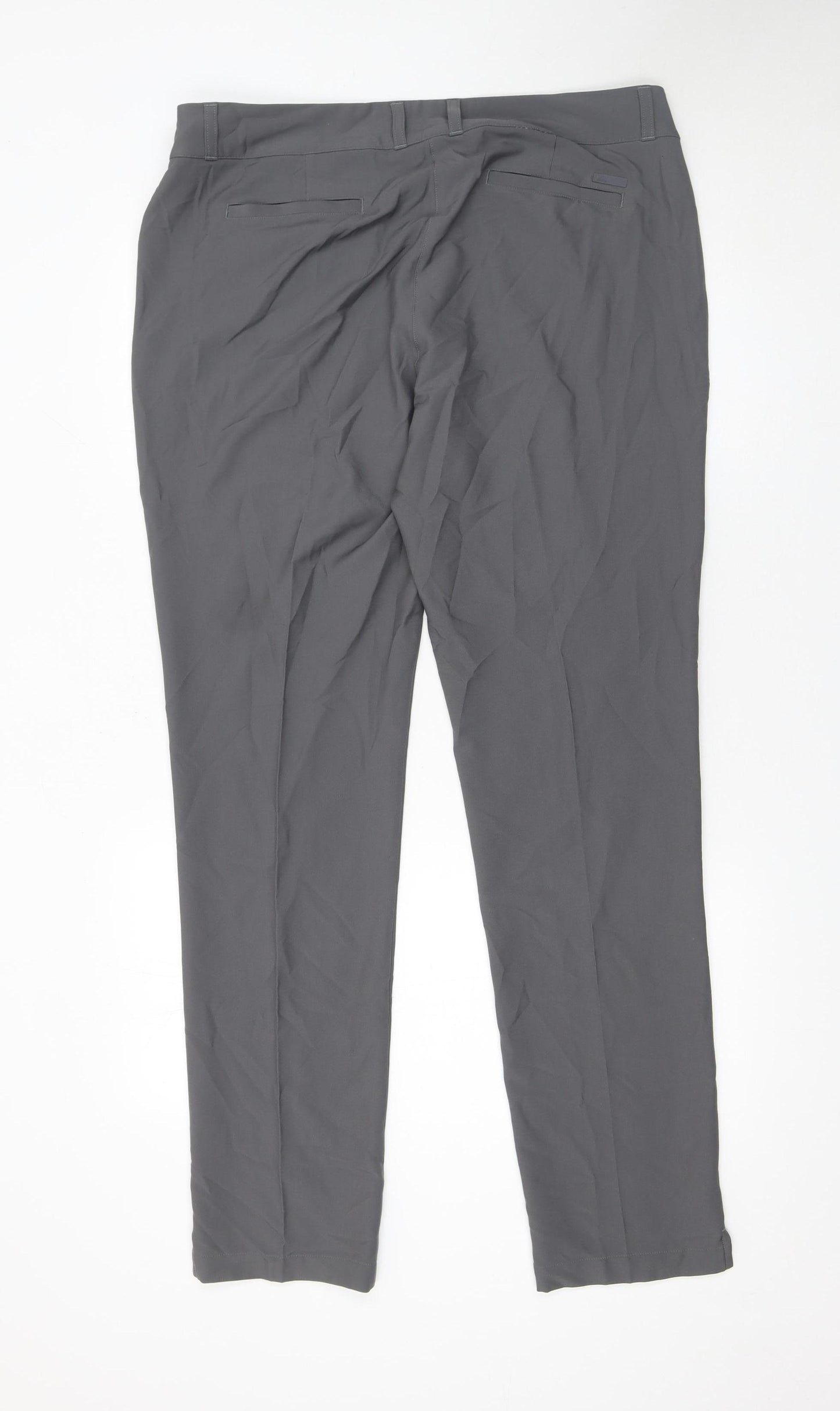 Adidas Womens Grey Size 18 Straight Slim Stretch Trousers