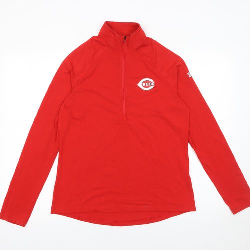 Under Armour Men's Red 1/4 Zip HeatGear Sweatshirt Size M
