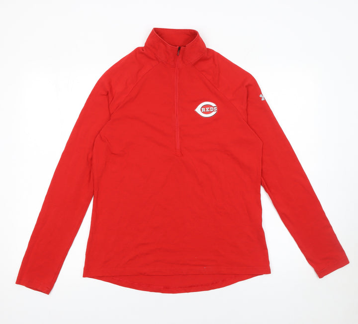 Under Armour Men's Red 1/4 Zip HeatGear Sweatshirt Size M
