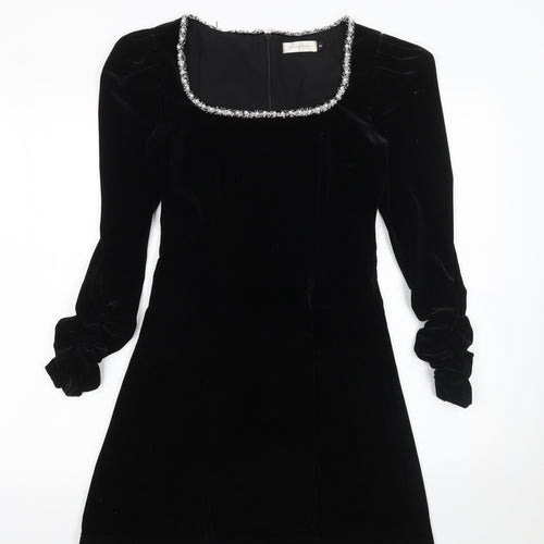 Herzig Room Women’s Black Velvet Short Party Dress Size S