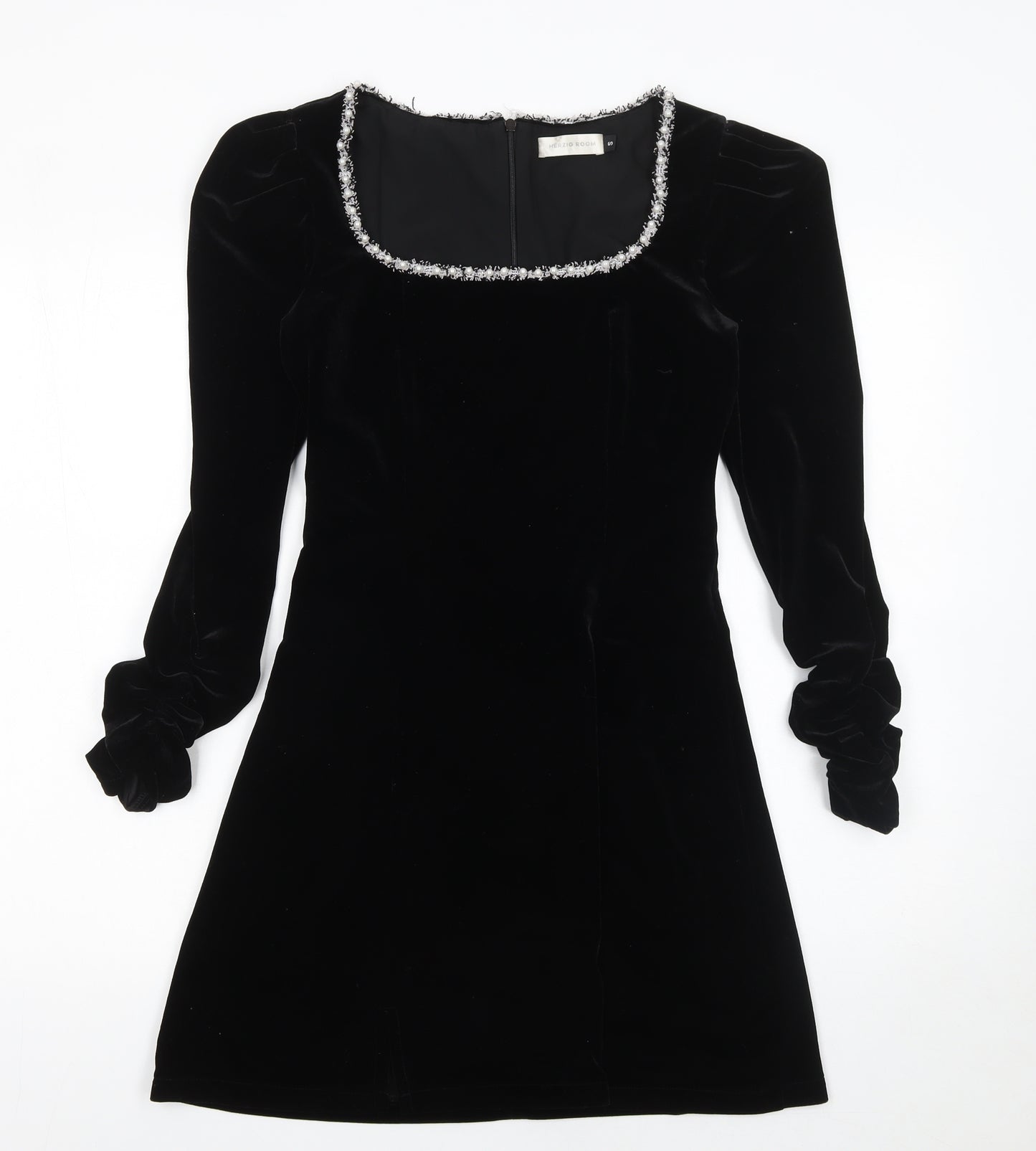 Herzig Room Women’s Black Velvet Short Party Dress Size S