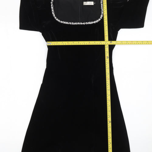 Herzig Room Women’s Black Velvet Short Party Dress Size S