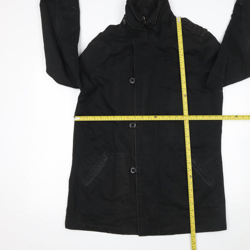 Crafted Men's Black L Military Style Mid-Length Twill Jacket